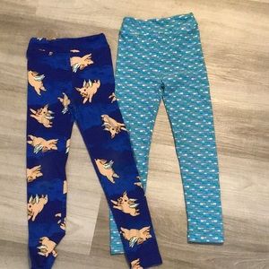 Two pairs of youth Lula roe leggings